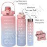 Kit 3 Garrafa de Água Squeeze Dk Galão 2l Litros + 700ml + 300ml Academia Colorida com Adesivo - 3