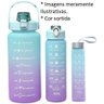 Kit 3 Garrafa de Água Squeeze Dk Galão 2l Litros + 700ml + 300ml Academia Colorida com Adesivo - 2