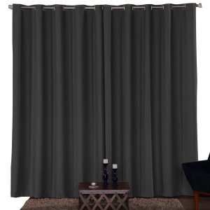 Cortina para Sala ou Quarto 5,00x2,80m Blackout Tecico para Varão de 4 Metros - Cinza