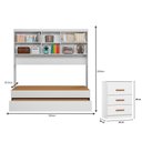 Ver imagem 3 de Quarto Infantil Ônix Completo Bicama Solteiro Armário Aéreo 4 Portas Nicho e Cômoda Peternella Móvei