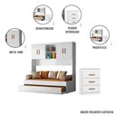 Ver imagem 4 de Quarto Infantil Ônix Completo Bicama Solteiro Armário Aéreo 4 Portas Nicho e Cômoda Peternella Móvei