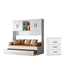 Ver imagem 2 de Quarto Infantil Ônix Completo Bicama Solteiro Armário Aéreo 4 Portas Nicho e Cômoda Peternella Móvei