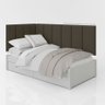 Conjunto de Cabeceira Aurora 1,40x1,95 Cama Box Casal:marrom - 2