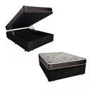 Ver imagem 1 de Cama Box Baú Casal Colchão Gold Espuma D33 Acolchões + Box Suede 57x138x188 Cor:Preto