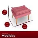 Ver imagem 5 de Kit 02 Puff para Sala e Quarto Madeira Decorativo Opala Suede Rosa