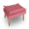 Kit 02 Puff para Sala e Quarto Madeira Decorativo Opala Suede Rosa - 4
