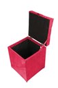 Ver imagem 2 de Puff Baú Estofado em Suede Amassado 1 Lugar Quadrado - Rosa Pink