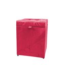 Ver imagem 1 de Puff Baú Estofado em Suede Amassado 1 Lugar Quadrado - Rosa Pink