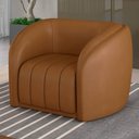 Ver imagem 2 de Poltrona Decorativa para Sala 112cm Meris M22 Sintético Caramelo - Mpozenato