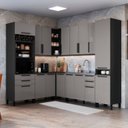 Ver imagem 1 de Cozinha Modulada Canto Torre Quente 8 Peças Diamante Cinza/Chumbo/Titânio