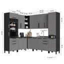 Ver imagem 3 de Cozinha Modulada Canto Torre Quente 8 Peças Diamante Cinza/Chumbo/Titânio