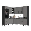 Ver imagem 2 de Cozinha Modulada Canto Torre Quente 8 Peças Diamante Cinza/Chumbo/Titânio