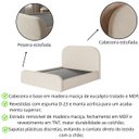 Ver imagem 2 de Cama Casal Estofada Alto Padrão Quarto Aconchegante Luxuosa:linho Ocre
