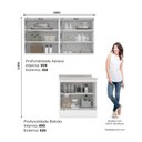 Ver imagem 5 de Lavanderia Modulada Compacta 03 Peças 100% MDF Branco Hp/Calcare Americana