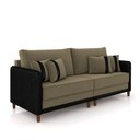 Ver imagem 5 de Sofá Montecarlo 2 Lugares 212cm Veludo/pu Castor/preto