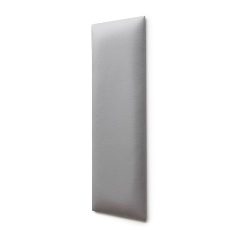 Placa Cabeceira Modulada Adesiva Estofada 20cm x 60cm Unidade - Courino Cinza
