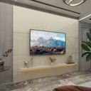 Ver imagem 1 de Painel para Tv até 85 Polegadas Royal 1 Prateleira 100% Mdf com Led Off White - Gelius