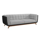 Ver imagem 1 de Sofá 2 Lugares 200cm Coin Pu Preto | Linho Cinza Claro - Sallar Home