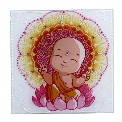 Quadro Decorativo em Vidro Jnana Mudra (15cm) - 1