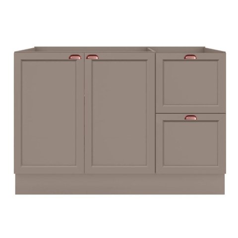 Balcão de Cozinha Unna 2 Portas e 2 Gavetas 120cm Gris sem Tampo - Poliman Móveis