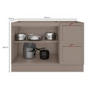 Ver imagem 5 de Balcão de Cozinha Unna 2 Portas e 2 Gavetas 120cm Gris sem Tampo - Poliman Móveis
