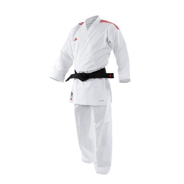 Kimono Karate Adidas AdiLight Branco Listras Vermelha - 180