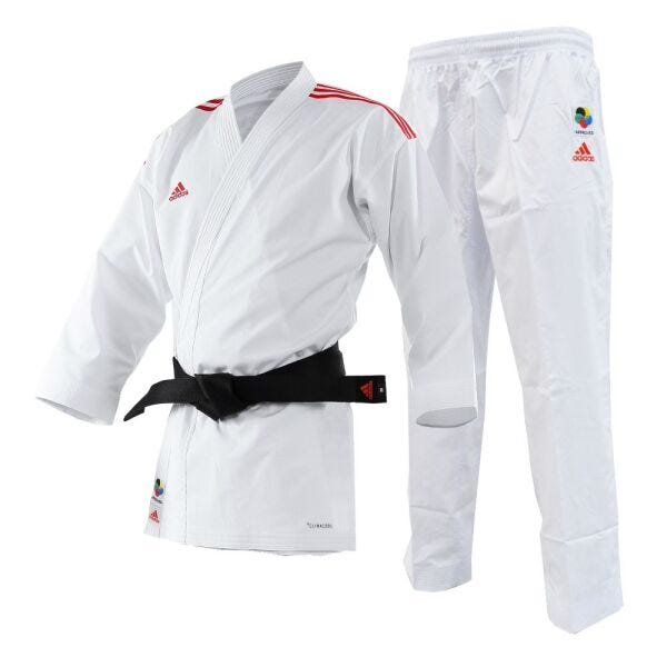 Kimono Karate Adidas AdiLight Branco Listras Vermelha - 180 - 2