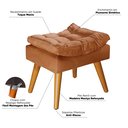 Ver imagem 4 de Puff Sênior Luxuoso Banco Apoio Pés Almofadado Penteadeira:terracota Suede