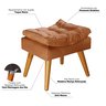 Puff Sênior Luxuoso Banco Apoio Pés Almofadado Penteadeira:terracota Suede - 4