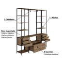Ver imagem 3 de Estante Closet Industrial com 8 Gavetas - Carvalho/Preto