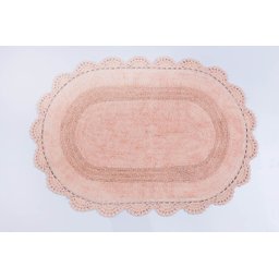 Tapete Crochê Oval 50x80 Coral Kacyumara - 1 Tapete Crochê Oval 50x80 Coral Kacyumara - 1