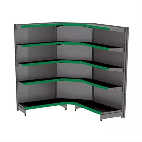 Gondola Parede 202 Fit Ate 2 Metros 1 Canto Preto 15b Pe Verde