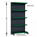 Ver imagem 2 de Gondola Parede 202 Fit Ate 2 Metros 1 Canto Preto 15b Pe Verde