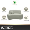 Ver imagem 4 de Kit 2 Poltronas com Sofá Curvo 2 Lugares Feijão Forma Orgânica 1,50 Bouclé Maranata