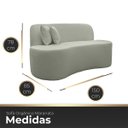 Ver mais imagens de Kit 2 Poltronas com Sofá Curvo 2 Lugares Feijão Forma Orgânica 1,50 Bouclé Maranata
