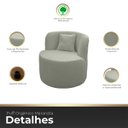 Ver imagem 3 de Kit 2 Poltronas com Sofá Curvo 2 Lugares Feijão Forma Orgânica 1,50 Bouclé Maranata