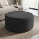 Ver imagem 1 de Puff Mezza Central Redondo Decorativo para Sala Orgânico Confortável e Reforçado Bouclé