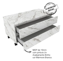 Ver imagem 3 de Balcão Gaveteiro Multiuso para Banheiro 80cm 2 Gavetas 4 Rodízios Branco Mármore- Tecno Mobili