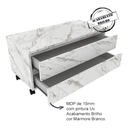 Ver imagem 3 de Balcão Gaveteiro Multiuso para Banheiro 80cm 2 Gavetas 4 Rodízios Branco Mármore- Tecno Mobili