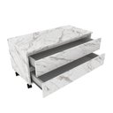 Ver imagem 4 de Balcão Gaveteiro Multiuso para Banheiro 80cm 2 Gavetas 4 Rodízios Branco Mármore- Tecno Mobili