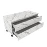 Balcão Gabinete Gaveteiro Multiuso 80 cm 2 Gavetas 4 Rodízios Para Banheiro Cor Branco Mármore - 3