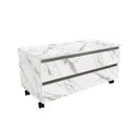 Ver imagem 2 de Balcão Gaveteiro Multiuso para Banheiro 80cm 2 Gavetas 4 Rodízios Branco Mármore- Tecno Mobili