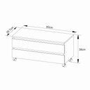 Ver imagem 4 de Balcão Gabinete Gaveteiro Multiuso 80 cm 2 Gavetas 4 Rodízios Para Banheiro Cor Branco Mármore