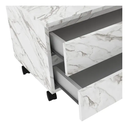 Ver imagem 5 de Balcão Gaveteiro Multiuso para Banheiro 80cm 2 Gavetas 4 Rodízios Branco Mármore- Tecno Mobili