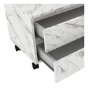 Ver imagem 5 de Balcão Gaveteiro Multiuso para Banheiro 80cm 2 Gavetas 4 Rodízios Branco Mármore- Tecno Mobili