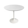 Mesa de Jantar Saarinen Tulipa Redonda - 90 Cm - Laca Acetinada Branca com Vidro - 1