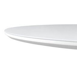 Mesa de Jantar Saarinen Tulipa Redonda - 90 Cm - Laca Acetinada Branca com Vidro - 2