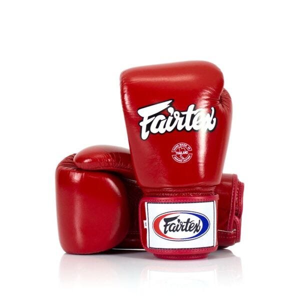 Luva de Boxe e Muay Thai Couro Fairtex Vermelho - 10 Oz