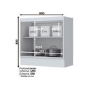 Ver imagem 3 de Balcão De Cozinha Henn 80 Cm Sem Tampo 2 Portas Branco