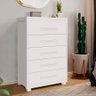 Cômoda com Pés em Madeira 5 Gavetas 100% Mdf Branco Quincy Shop Jm - 1